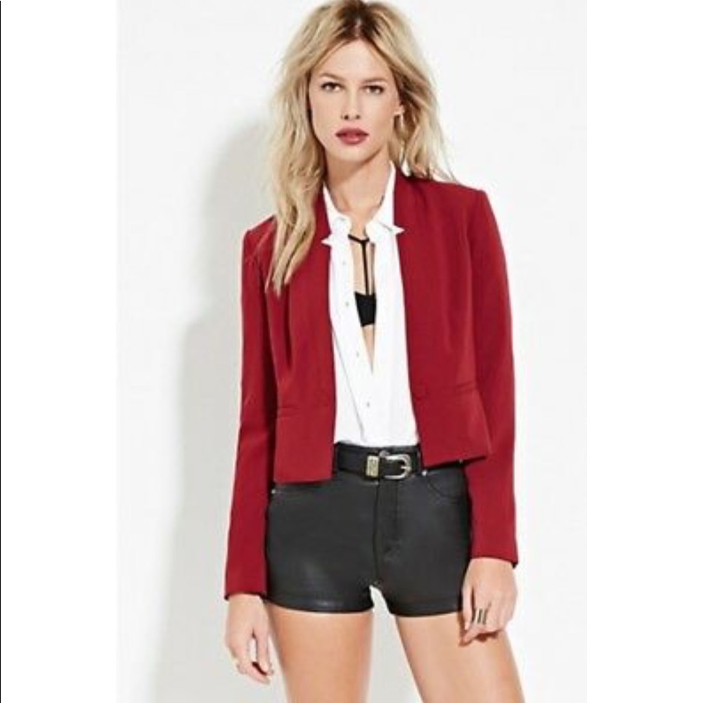 Burgundy forever 21 cape blazer